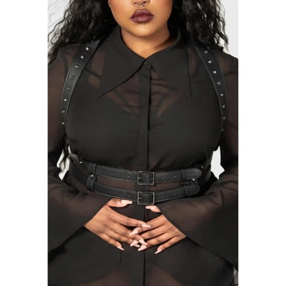 Killstar ivy black harness silver harness L-XXL